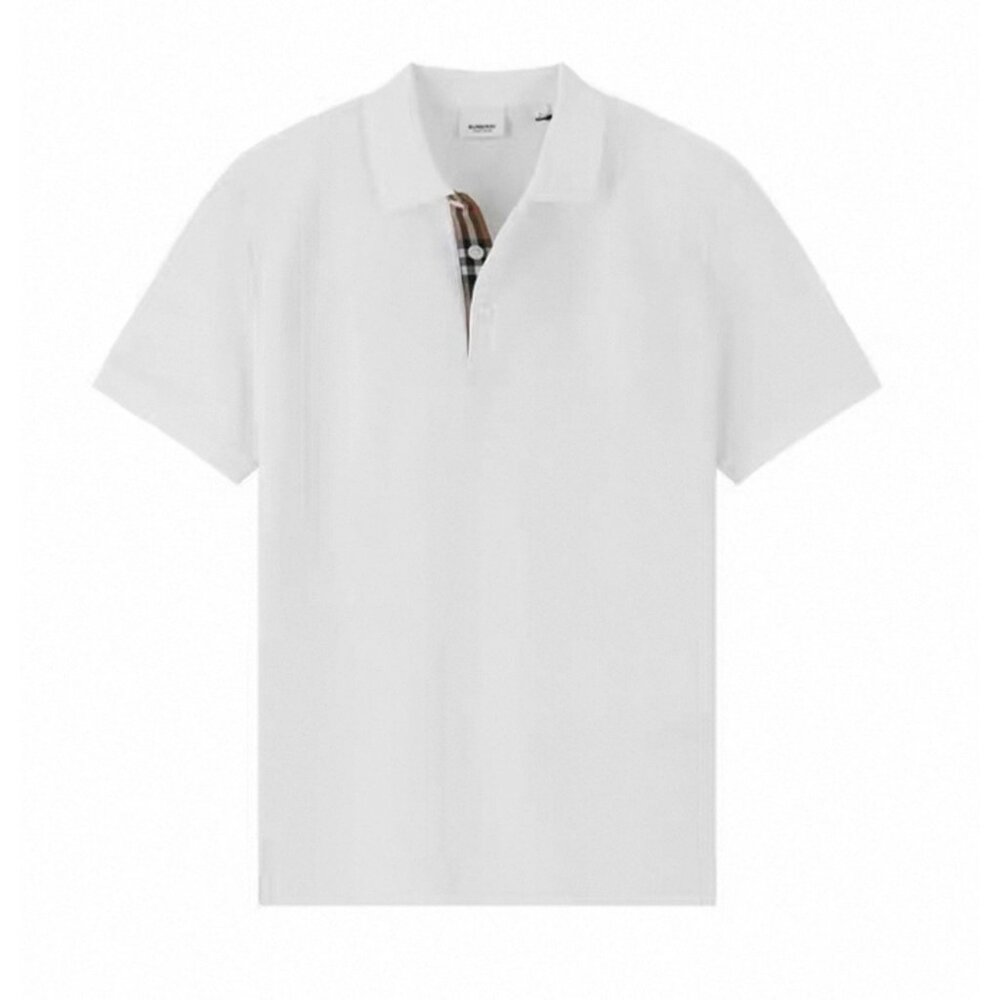 Burberry Men’s Hartford Check Cotton Polo Shirt White M 8084397
